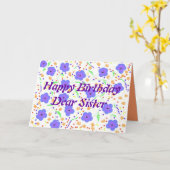 Bonne carte d'anniversaire soeur (Fleur jaune)