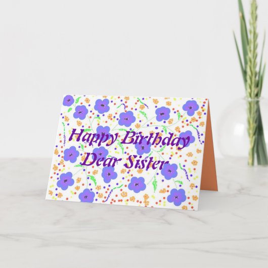 Bonne carte d'anniversaire soeur (Devant)