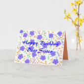 Bonne carte d'anniversaire soeur, personnalisable (Fleur jaune)
