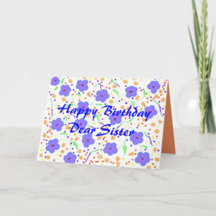 Bonne carte d'anniversaire soeur, personnalisable