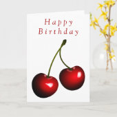 Bonne carte d'anniversaire Sweet Cherries (Fleur jaune)