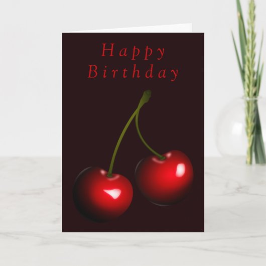 Bonne Carte d'anniversaire Sweet Cherry - Votre no (Devant)