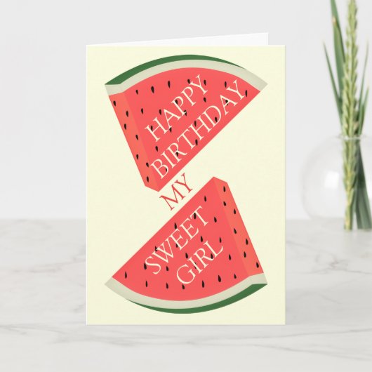 Bonne carte d'anniversaire Sweet Watermelon - Love (Devant)