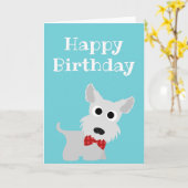 Bonne carte d'anniversaire Terrier Westie Chien bl (Fleur jaune)