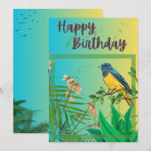 Bonne carte d'anniversaire (thème de la jungle) (Devant / Derrière)
