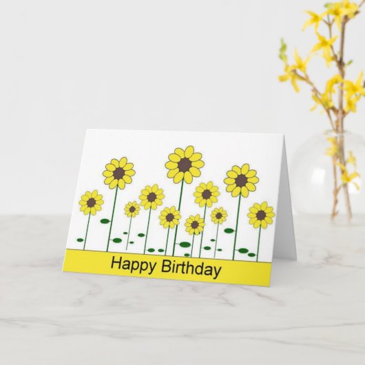 Bonne carte d'anniversaire (tournesol) (Fleur jaune)