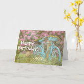 Bonne carte d'anniversaire Vieux vélo (Fleur jaune)