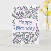 Bonne carte d'anniversaire Vin pourpre et Turquois (Fleur jaune)