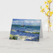 Bonne carte d'anniversaire Voilier sur Ocean Waves (Fleur jaune)