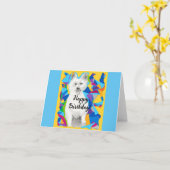 Bonne carte d'anniversaire West Highland Terrier (Fleur jaune)