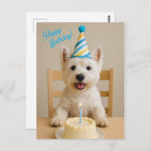 Bonne carte d'anniversaire Westie (Devant / Derrière)