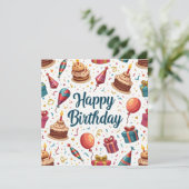 Bonne carte d'appartement d'anniversaire avec ball (Debout devant)