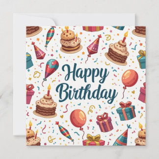 Bonne carte d'appartement d'anniversaire avec ball