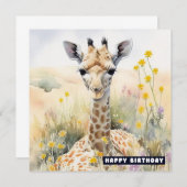 Bonne carte d'appartement Giraffe anniversaire (Devant / Derrière)