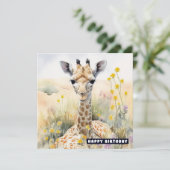 Bonne carte d'appartement Giraffe anniversaire (Debout devant)