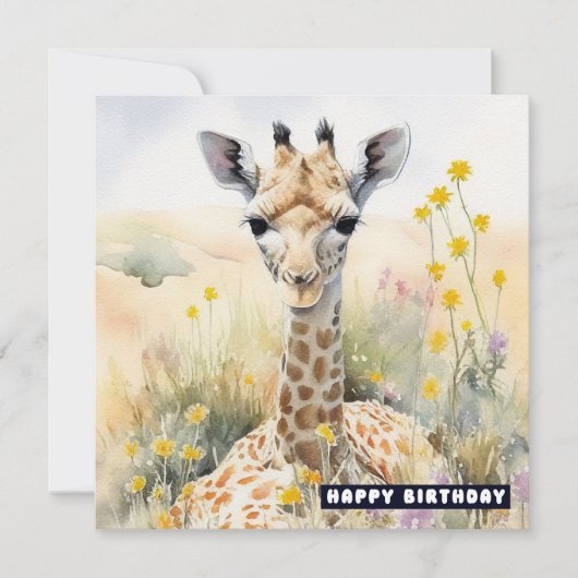 Bonne carte d'appartement Giraffe anniversaire (Devant)