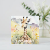 Bonne carte d'appartement Giraffe anniversaire (Debout devant)
