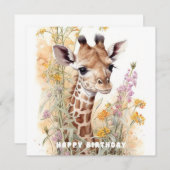 Bonne carte d'appartement Giraffe anniversaire (Devant / Derrière)