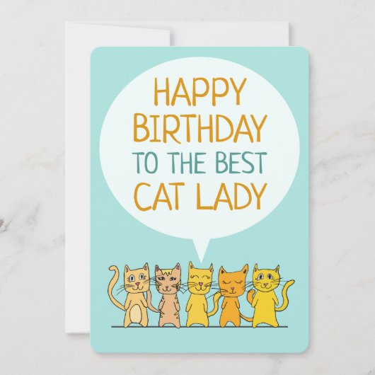 Bonne carte d'appartement pour chats d'anniversair (Devant)