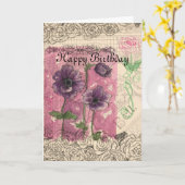 Bonne carte d'art de collection Fleur Victorienne (Fleur jaune)