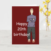 Bonne carte de 20e anniversaire (Fleur jaune)