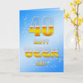 Bonne carte de 40e anniversaire de la fête de la b (Fleur jaune)