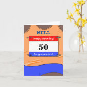 Bonne carte de 50e anniversaire pour un coureur (Fleur jaune)