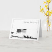 Bonne carte de bateau d'anniversaire (Fleur jaune)