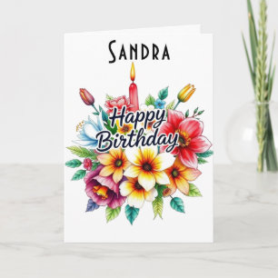 Bonne carte de bouquet floral d'aquarelle d'annive