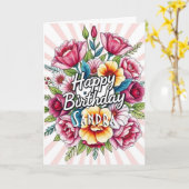 Bonne carte de bouquet floral d'aquarelle d'annive (Fleur jaune)