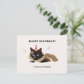 Bonne carte de chat pour anniversaire amusant (Debout devant)