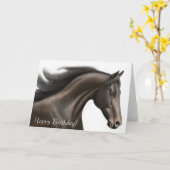 Bonne carte de cheval d'anniversaire (Fleur jaune)