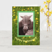 Bonne carte de cheval de retraite (Fleur jaune)