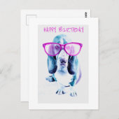 Bonne carte de chien Cool d'anniversaire (Devant / Derrière)