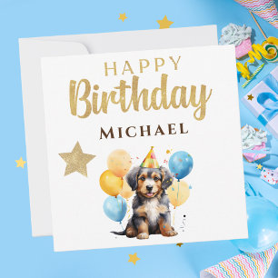 Bonne carte de chien d'anniversaire mignonne