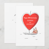 Bonne carte de coeur du 40e anniversaire du Mariag (Devant / Derrière)