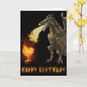 Bonne carte de coeur du feu de Dragon Anniversaire (Fleur jaune)