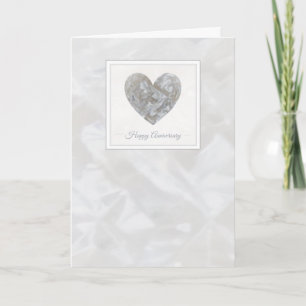 Bonne carte de coeur en cristal du 15e anniversair
