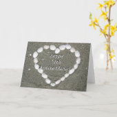 Bonne carte de coeur Seashell 70th Anniversary (Fleur jaune)