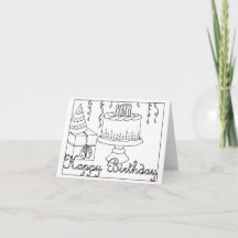 Bonne carte de coloriage d'anniversaire