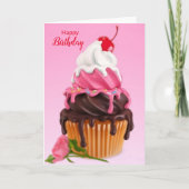 Bonne carte de cupcake anniversaire (Devant)