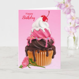 Bonne carte de cupcake anniversaire
