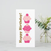Bonne carte de Cupcake rose anniversaire (Debout devant)