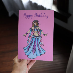 Bonne carte de danse du ventre d'anniversaire