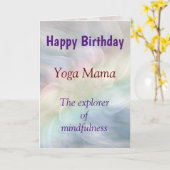Bonne carte de design d'anniversaire Yoga Lady (Fleur jaune)