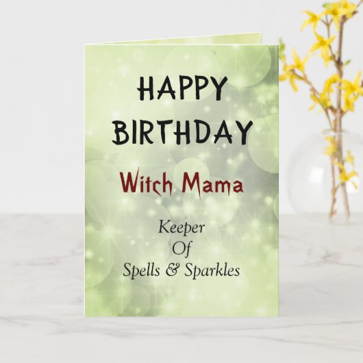 Bonne carte de design pour sorcière d'anniversaire (Fleur jaune)