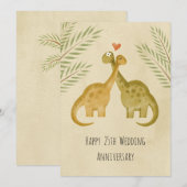 Bonne carte de dinosaures du 25e anniversaire du M (Devant / Derrière)