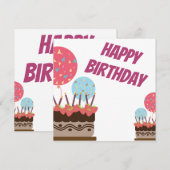 Bonne carte de fête d'anniversaire (Devant / Derrière)