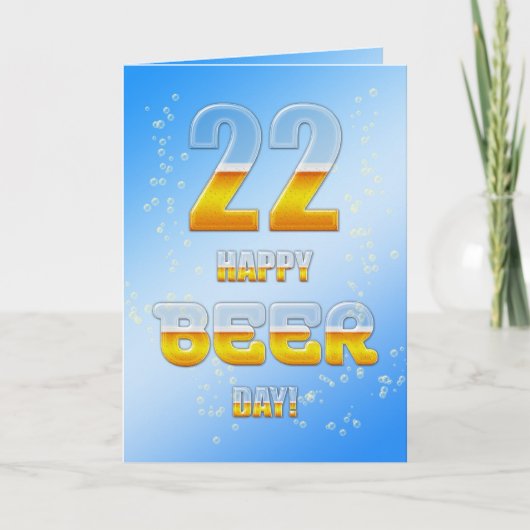 Bonne carte de fête de la bière 22e anniversaire (Devant)