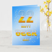 Bonne carte de fête de la bière 22e anniversaire (Fleur jaune)